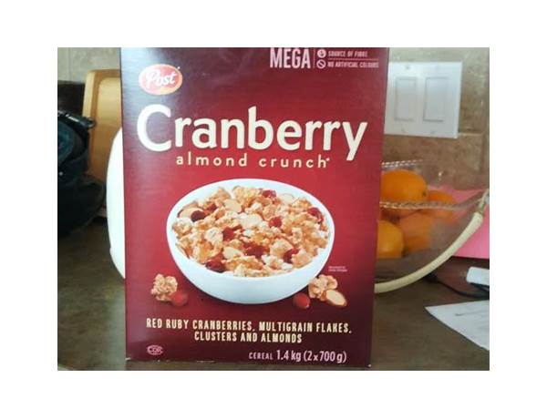 Cranberry almond crunch cereal, cranberry almond crunch food facts