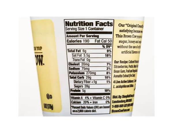 Cream top whole milk yogurt nutrition facts