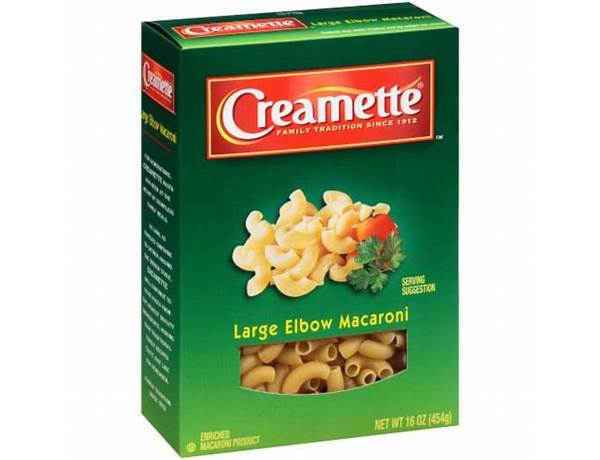 Creamette, large elbow macaroni, enriched macaroni product nutrition facts