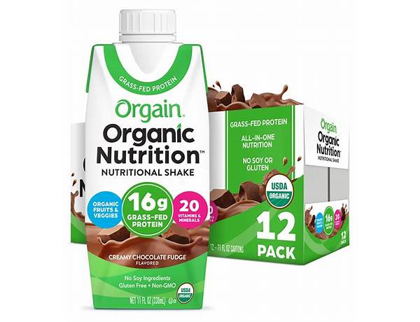 Creamy chocolate fudge milk protein shake food facts