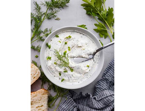 Creamy goat cheese garlic and herb ingredients