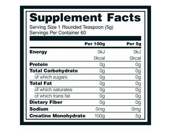 Creatine powder ingredients