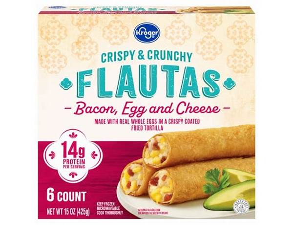 Crispy and crunchy flautas bacon egg and cheese food facts