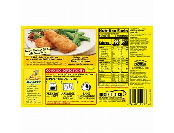 Crispy filets nutrition facts