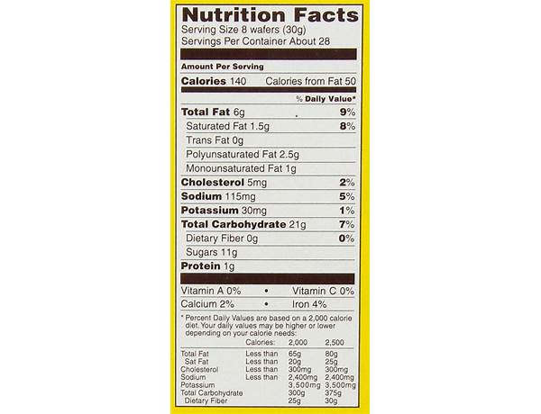 Crispy wafer cookies nutrition facts