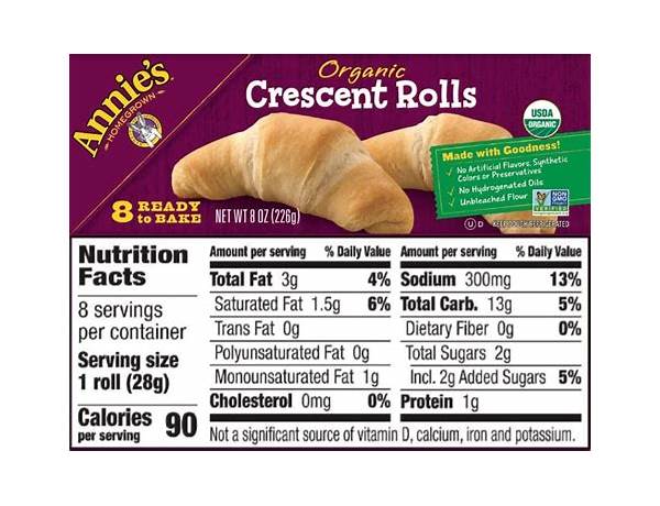 Crousty roll food facts