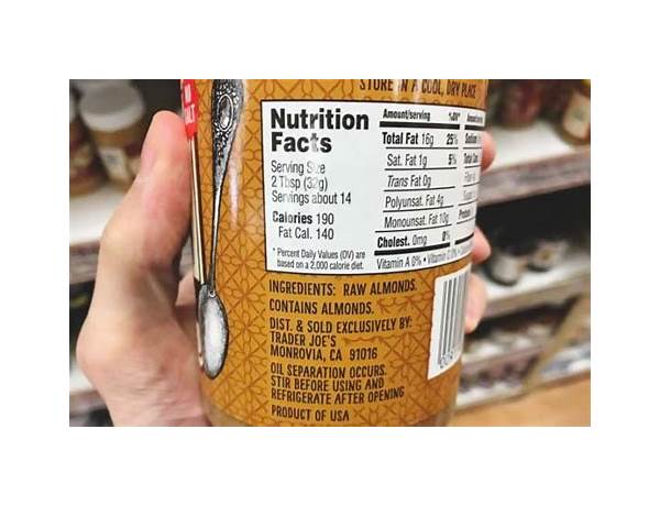 Crunch almond butter nutrition facts