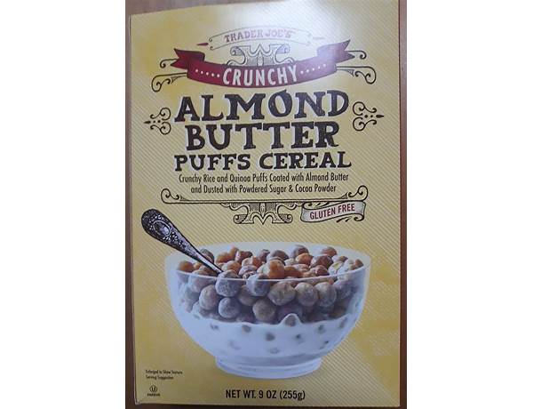 Crunchy almond butter puffs cereal food facts