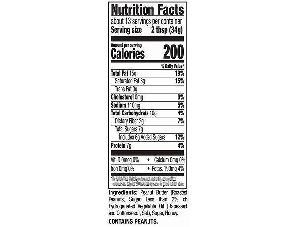 Crunchy honey roasted nutrition facts