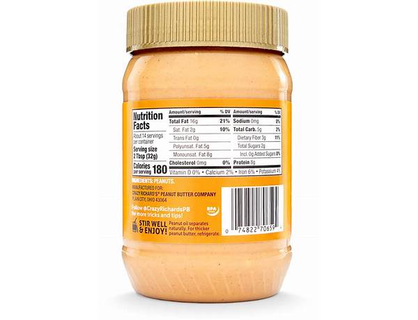 Crunchy peanut butter ingredients