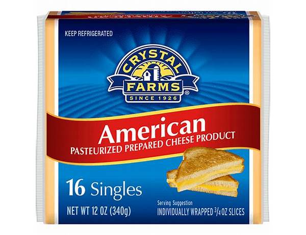 Crystal farms cheese slices, american 24 ea food facts