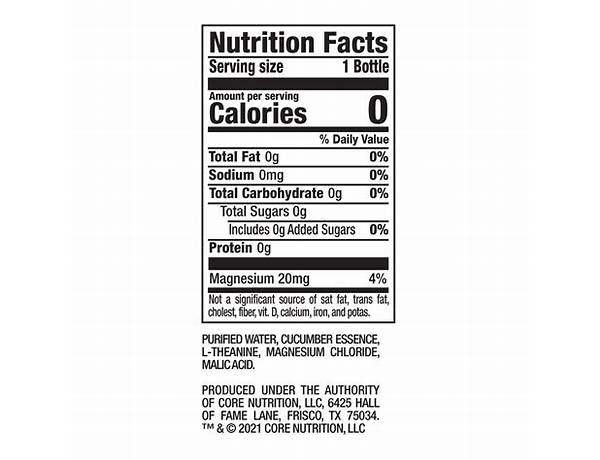 Cucumber essence nutrient enhanced water nutrition facts