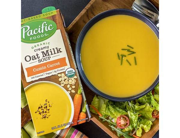 Cumin carrot oat milk soup ingredients