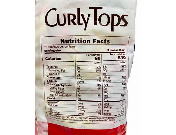 Curly tops 12's food facts