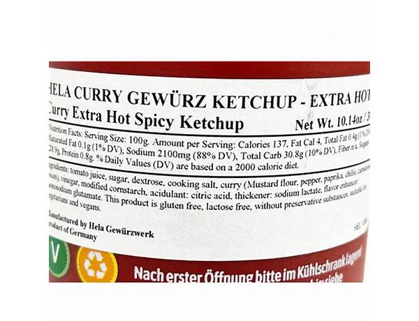 Curry ketchup extra scharf ingredients