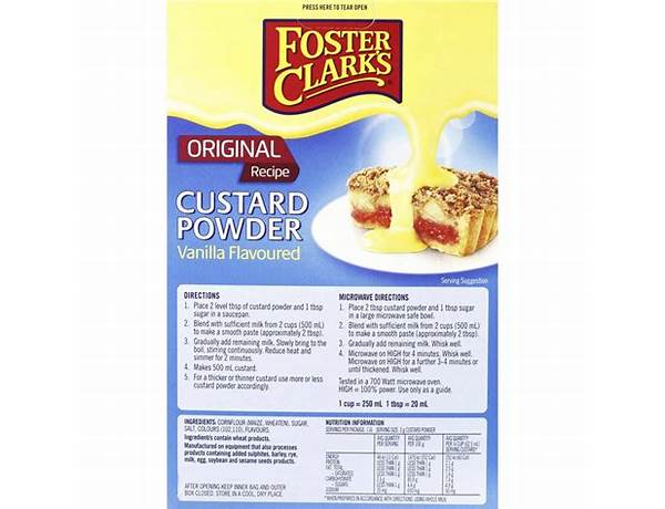 Custard powder food facts