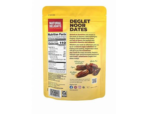 Daglet nour pitted dates ingredients