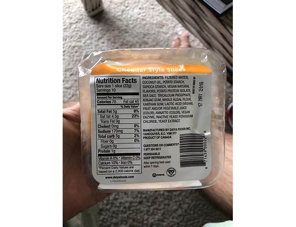 Dairy free cheddar food facts