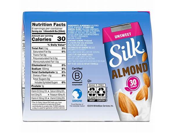 Dairy-free unsweetened original milk food facts