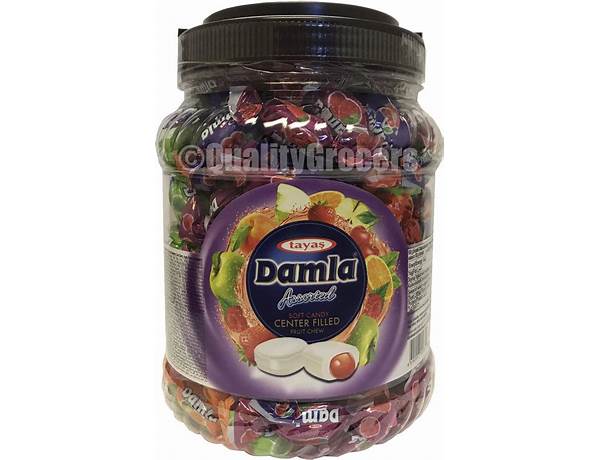 Damla assorted soft candy center filled fruit chew food facts