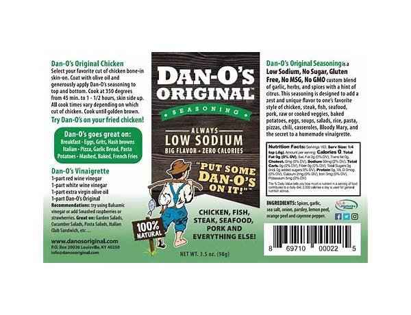 Dan-o’s original food facts