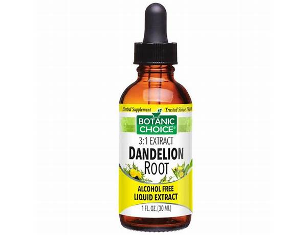 Dandelion root fluid extract ingredients