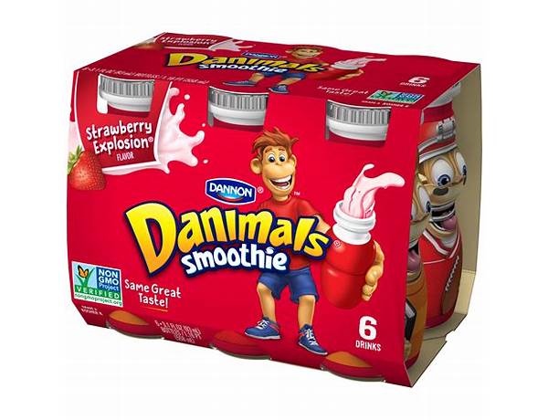 Danimals smoothie strawberry 6 pk food facts