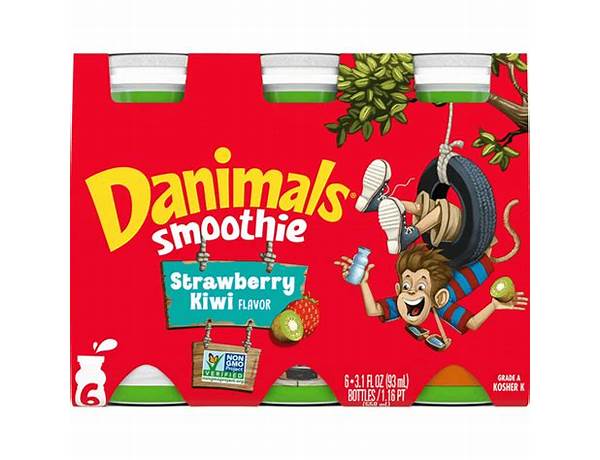 Dannon, danimals, smoothie drink, strikin' strawberry kiwi ingredients