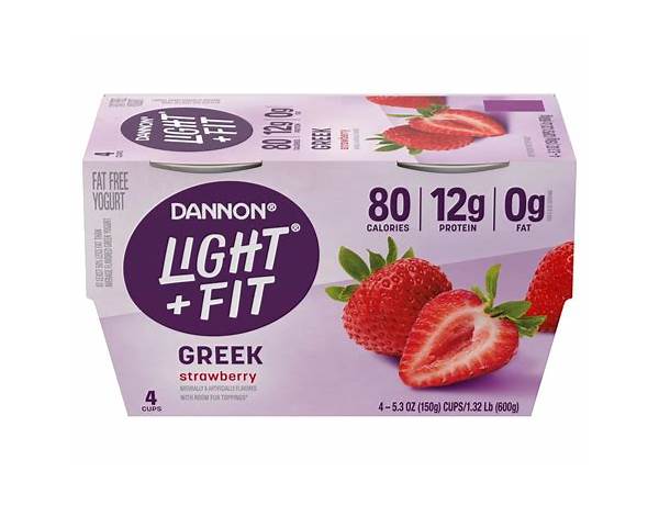 Dannon light + fit greek strawberry yogurt food facts