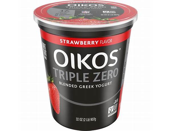 Dannon oikos triple zero greek nonfat yogurt strawberry food facts