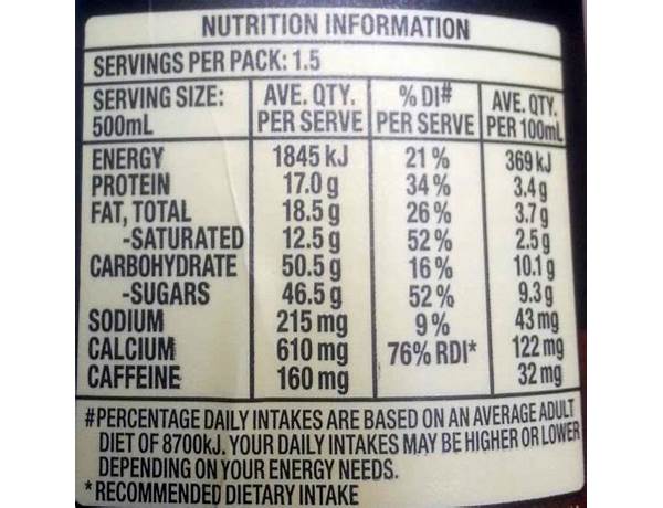 Dare nutrition facts