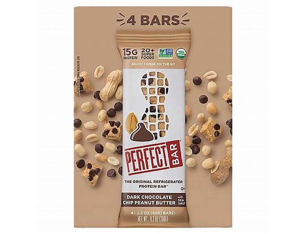 Dark chocolate chip peanut butter with sea salt protein bar food facts