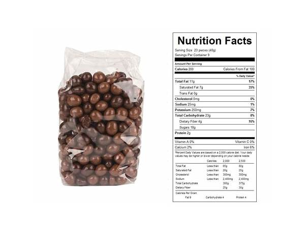 Dark chocolate covered espresso beans nutrition facts