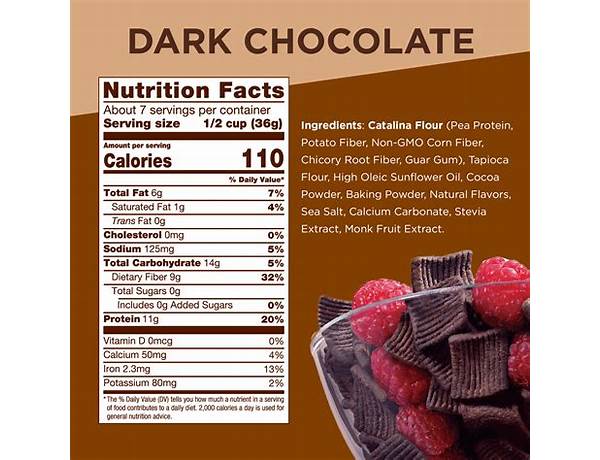 Dark chocolate keto friendly cereal food facts