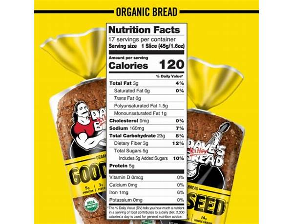 Dave's killer bread, organic good seed bread nutrition facts