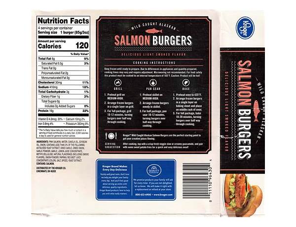 Dave's norwegian salmon burgers nutrition facts