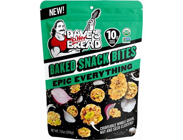 Daves killer baked snack bites food facts