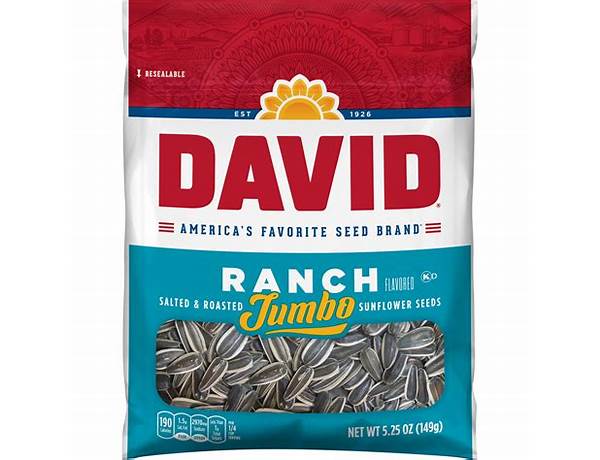 David bar-b-q flavored jumbo sunflower seeds food facts