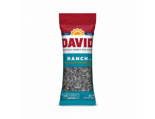 David roasted and salted ranch sunflower seeds ingredients