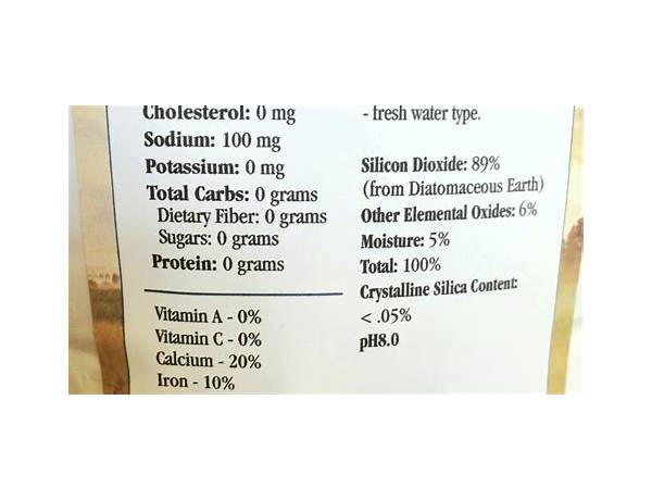 Deatomacious earth nutrition facts