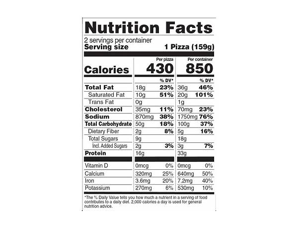 Deep dish pizza nutrition facts