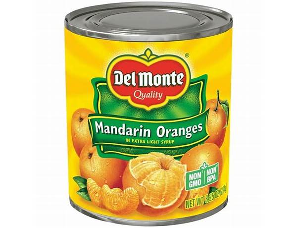 Del monte, mandarin oranges in light syrup food facts