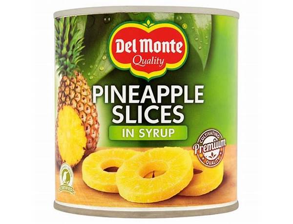 Del monte, pineapple slices in heavy syrup food facts