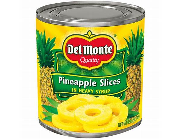 Del monte, pineapple slices in heavy syrup food facts