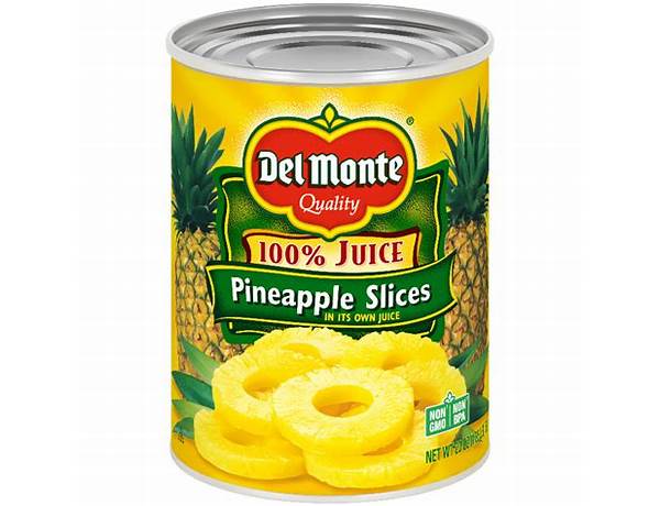 Del monte, pineapple slices in juice food facts