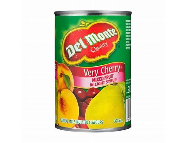 Del monte, very cherry mixed fruit in a light syrup ingredients