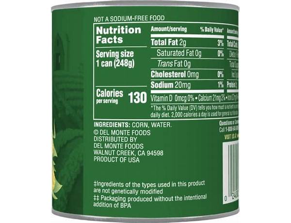Del monte whole kernel corn nutrition facts