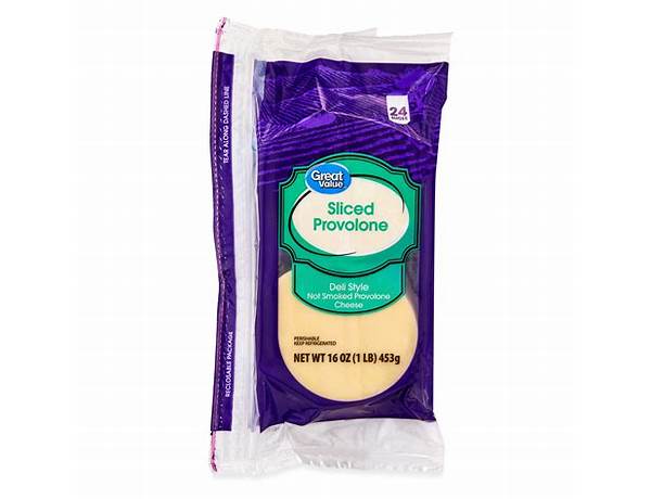 Deli sliced cheese, provalone 2% milk ingredients