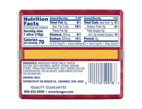 Deluxe american cheese slices nutrition facts