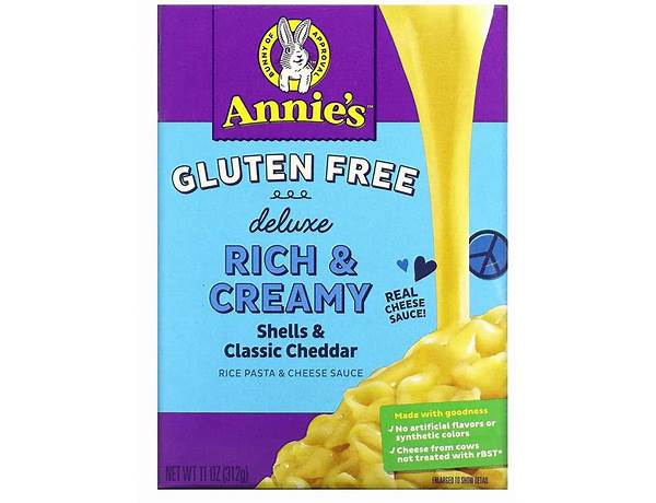 Deluxe cheesy cheddar gluten free macaroni & cheese food facts